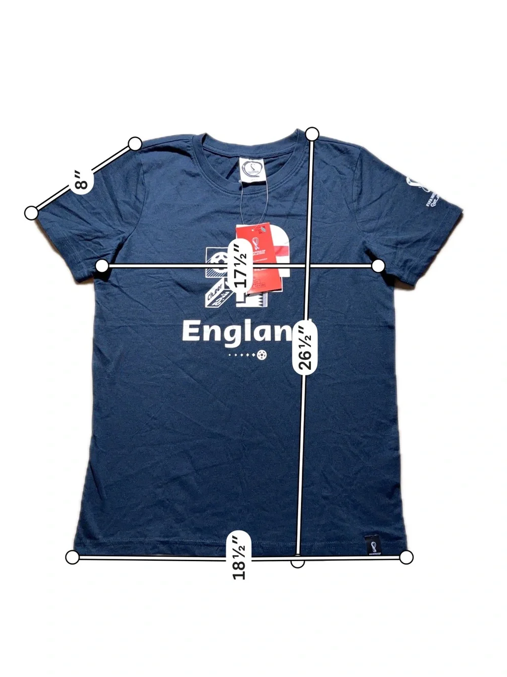 England FIFA World Cup Qatar 2022 T-Shirt Youth 158/164 Navy NWT